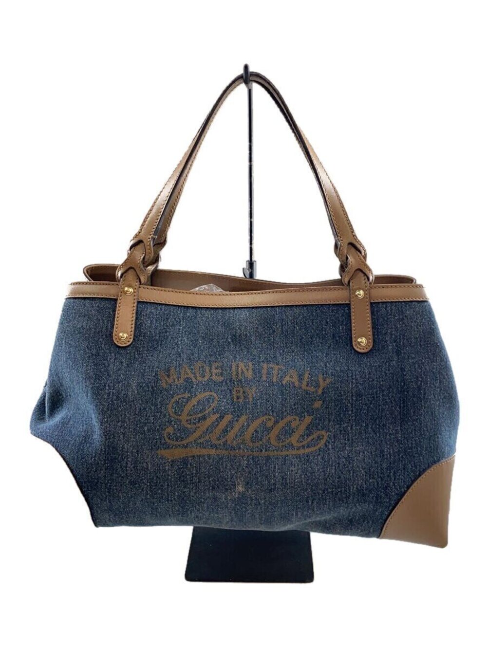 Gucci Tote Bag Craft Denim Brown